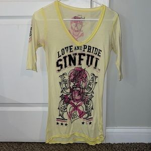 Womens Sinful 3 quarter sleeve